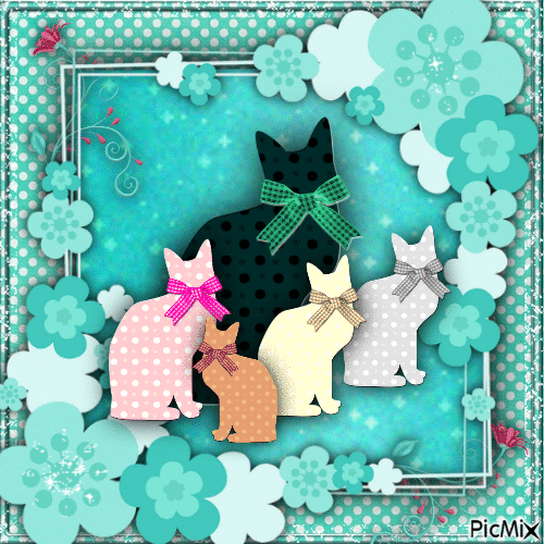 Cat_Family_Portrait - Ingyenes animált GIF