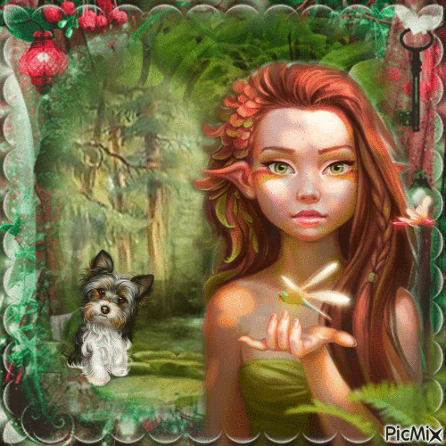 Elfe et son animal - Besplatni animirani GIF