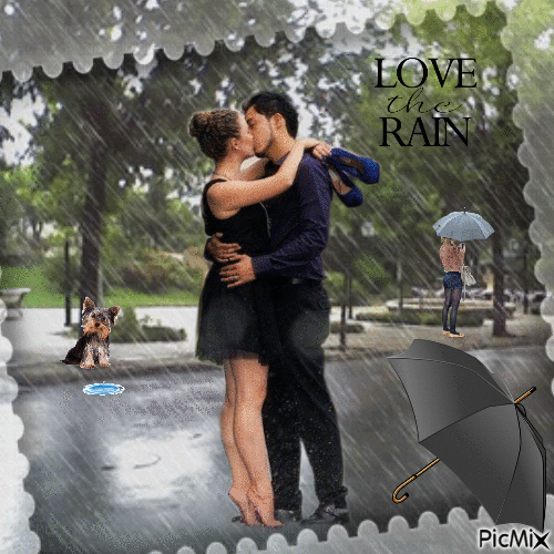 LOVE IN THE RAIN - GIF animé gratuit