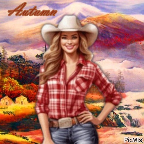 Autumn cowgirl - nemokama png