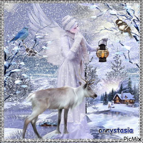 Winter angel - Бесплатный анимированный гифка