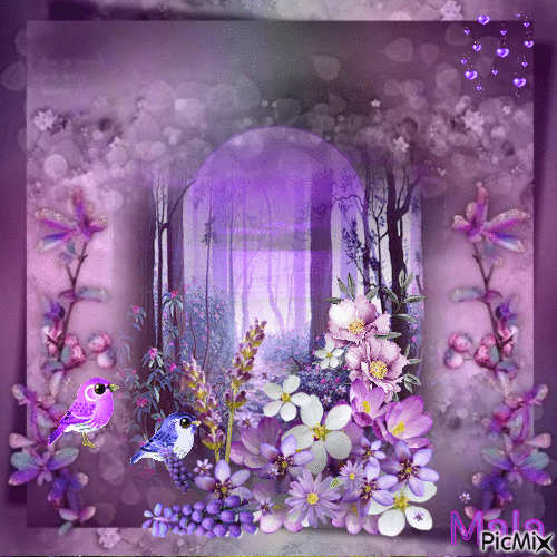 Poetic scenery in violet - GIF animé gratuit