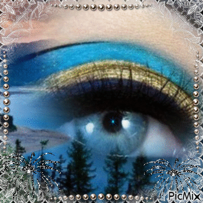 Ojos Azul Dorados - Gratis geanimeerde GIF