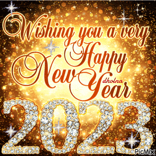 Wishing you happy new year 🎉 - Darmowy animowany GIF