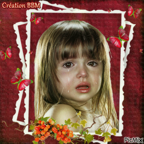 Petite fille triste par BBM - GIF animé gratuit