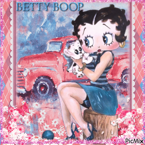 Portrait of Betty Boop - Vintage - Bezmaksas animēts GIF