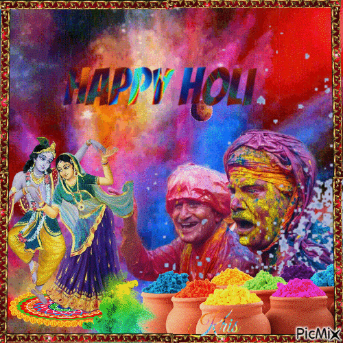 Happy Holi - Animovaný GIF zadarmo