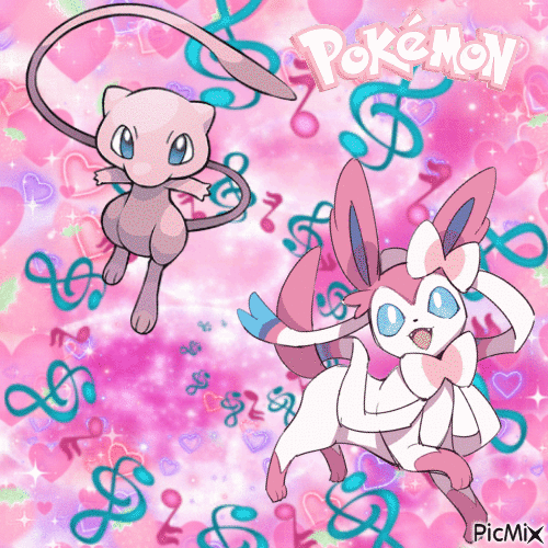 Mew and Sylveon are my Favorite Pokemon - Free animated GIF