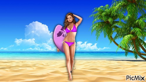 Pretty beach lady - PNG gratuit