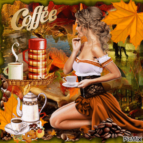 Coffee autumn - GIF animé gratuit