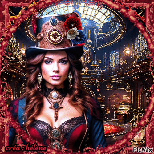 concours : Dame steampunk - Free animated GIF