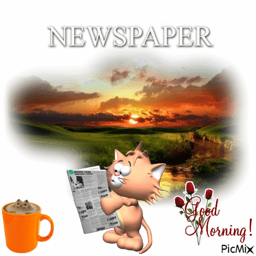 Good Morning Newspaper - GIF เคลื่อนไหวฟรี