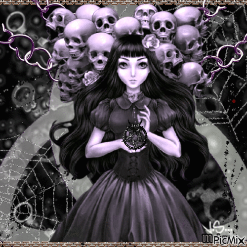 gothic wiccan and chains - Gratis geanimeerde GIF