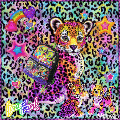 Rainbow Cheetah - Free animated GIF