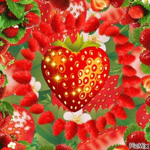 Strawberry art - GIF animado grátis