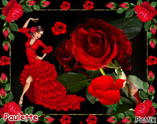 j'aime les roses - 免费动画 GIF