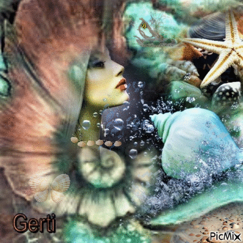 Woman seashell-fancy - Free animated GIF