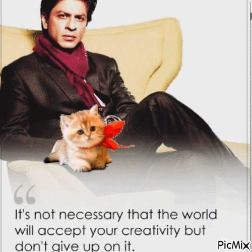 Shahrukh Khan avec une bête et une citation - Безплатен анимиран GIF