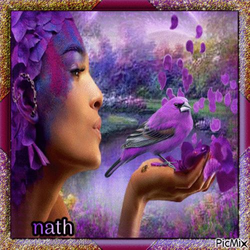 Femme en violet, nath - Animovaný GIF zadarmo