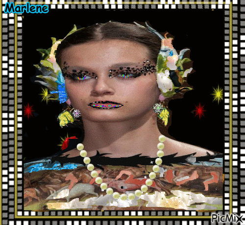 Portrait Woman Colors Deco - 免费动画 GIF