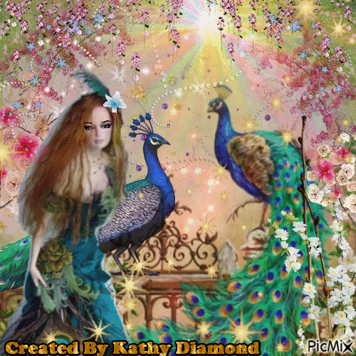 Lady Peacock - Δωρεάν κινούμενο GIF