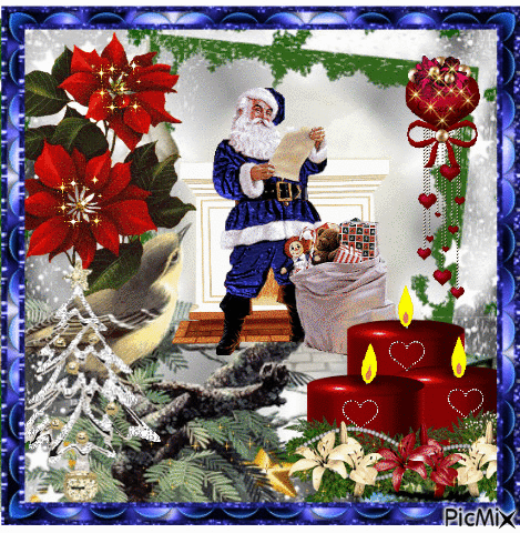 Santa C. in dark blue - Ingyenes animált GIF
