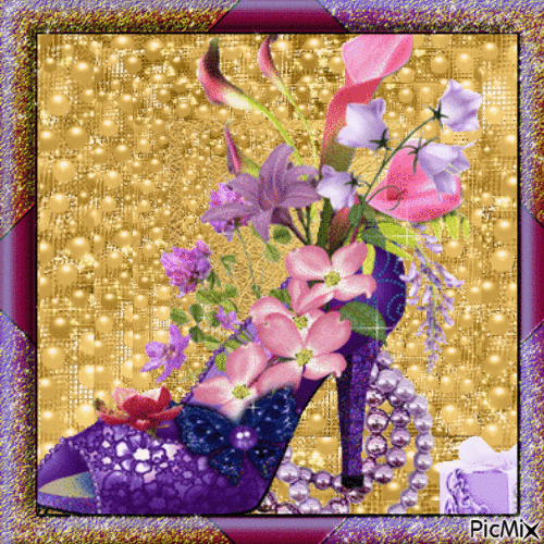 Votre propre chaussure-pot de fleurs - Бесплатный анимированный гифка