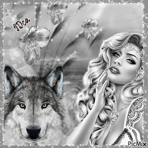 La belle  et le loup - Ingyenes animált GIF