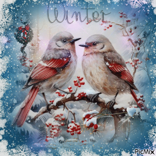Pájaro de otoño o invierno - Бесплатный анимированный гифка