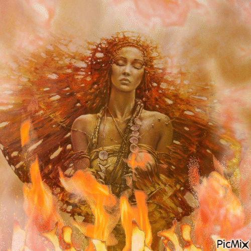 women in fire - Бесплатный анимированный гифка