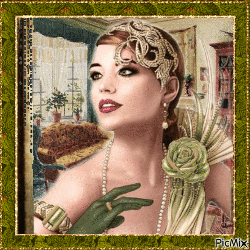 Art Deco Woman Frau - Gratis animeret GIF