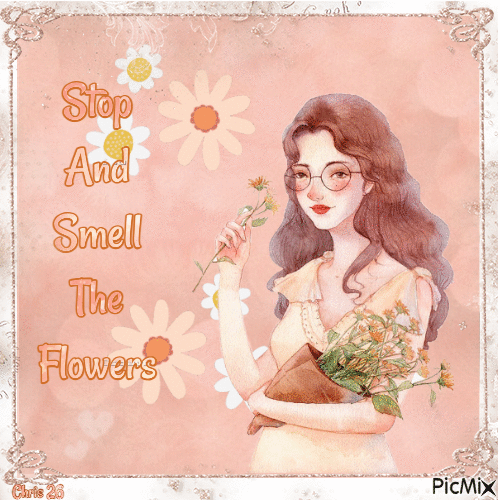 Stop and smell the flowers - 免费动画 GIF