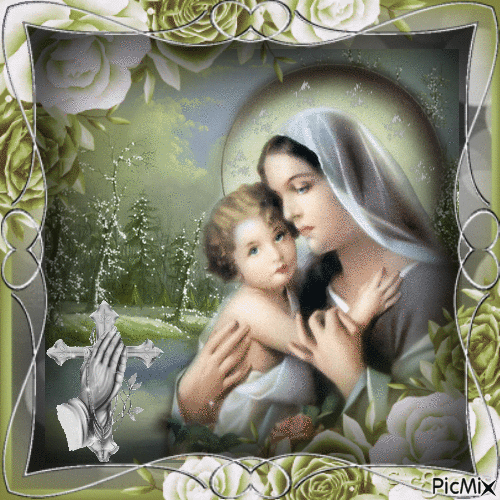 Vierge Marie & l'Enfant Jésus - Gratis geanimeerde GIF