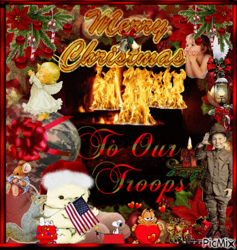 Merry Christmas Troops - Безплатен анимиран GIF