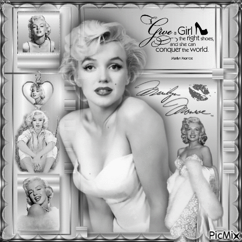 Marilyn - Black And White - Free animated GIF