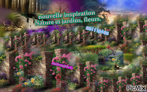 Un jardin , la nature - fleurs. Inspiration . - Ücretsiz animasyonlu GIF