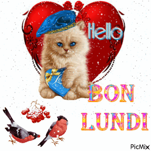 Hello bon lundi - Бесплатный анимированный гифка