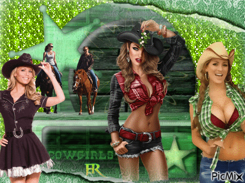 Les Cowgirls 💚💚💚 - Free animated GIF