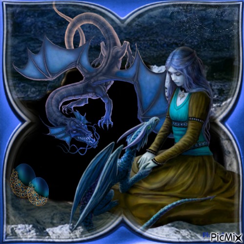 Dragon bleu. - darmowe png