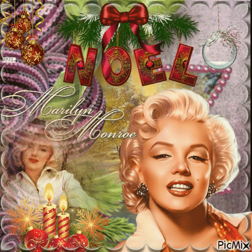 Marilyn-Monroe-Noël - Бесплатный анимированный гифка