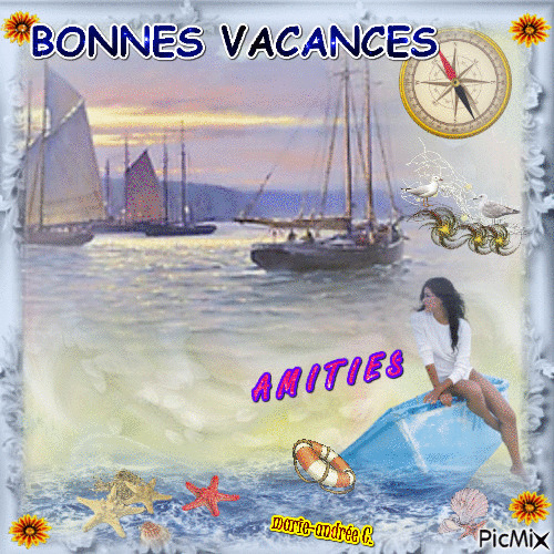 * La mer -- Bonnes vacances -- * - Бесплатный анимированный гифка