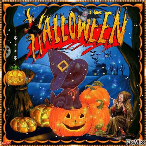 chat halloween - Бесплатный анимированный гифка