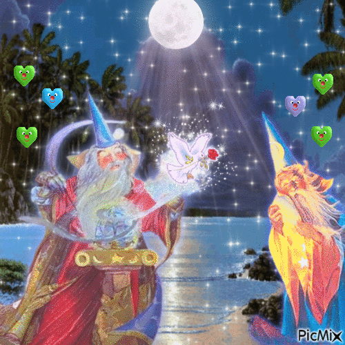 two wizards on a hot hot date - GIF animate gratis