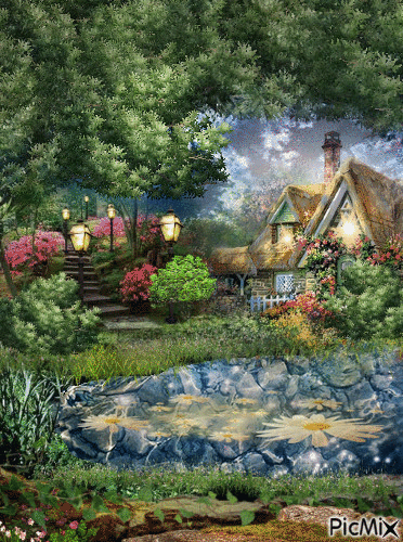 Hidden Cottage - Free animated GIF