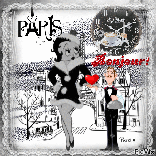 BETTY BOOP IN PARIS - Бесплатный анимированный гифка
