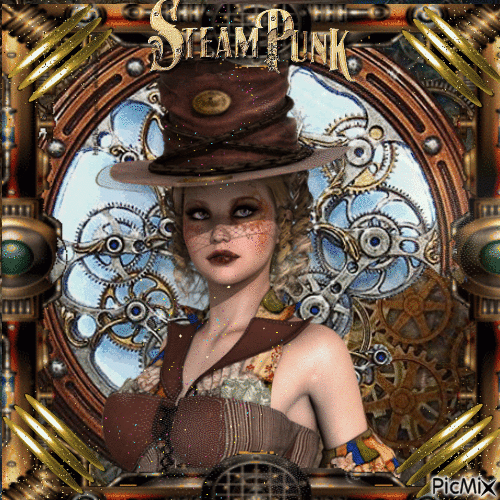 Retrato - Steampunk - Animovaný GIF zadarmo