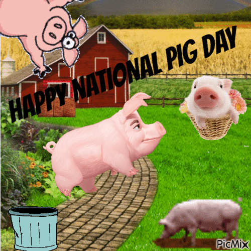 Happy National Pig Day - GIF animasi gratis