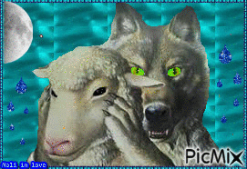 Lobo em pele de cordeiro - GIF animado grátis