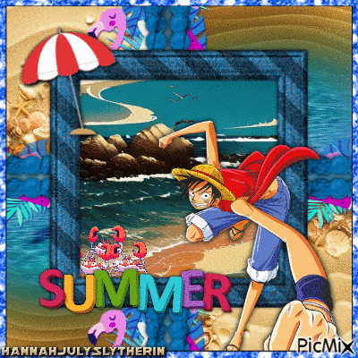[[Luffy at the Beach]] - Free animated GIF