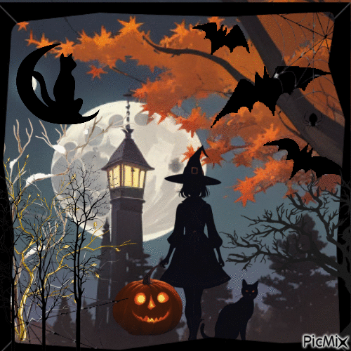 Silhouette d'halloween - Δωρεάν κινούμενο GIF